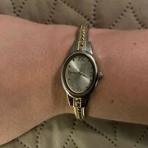 Delicate Watch with Gold Accents